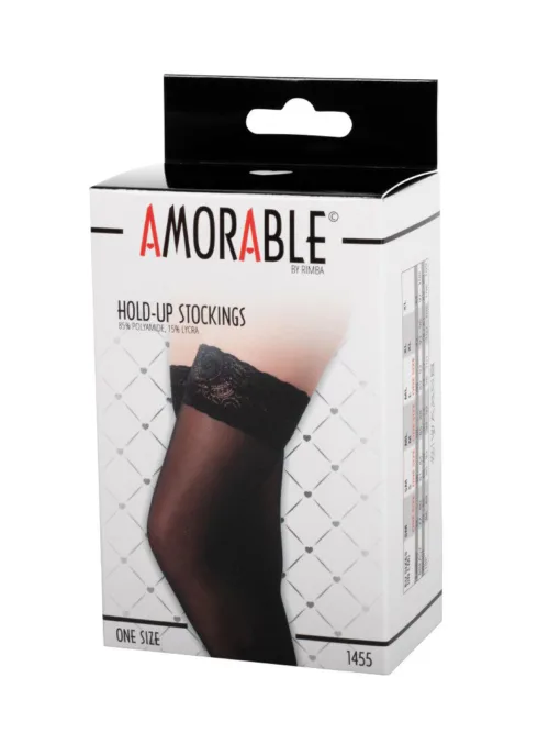 Amorable by Rimba – Hold-Up Kousen – One Size – Zwart