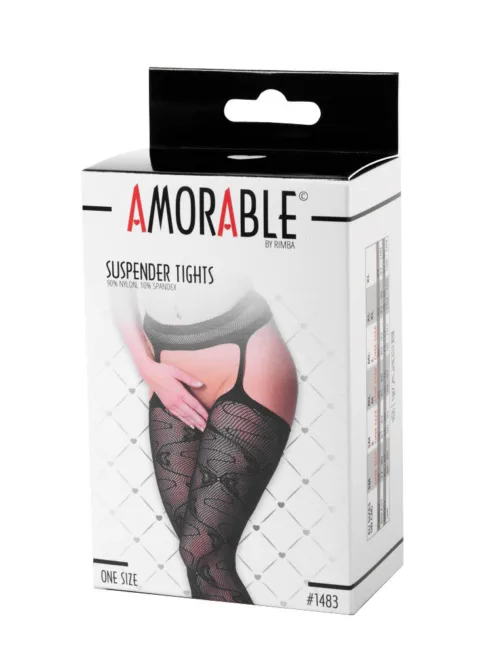 Amorable by Rimba – Panty met Jarretelles – One size – Zwart