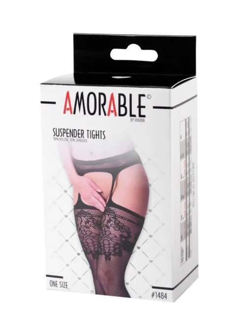Amorable by Rimba – Panty met Jarretelles – One size – Zwart