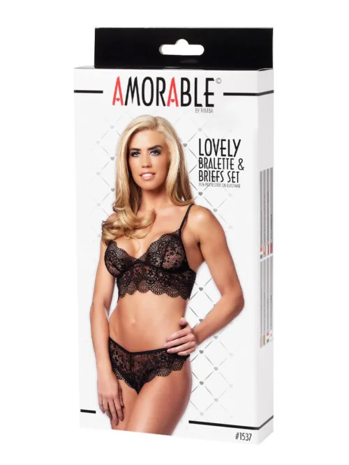 Amorable by Rimba – Bralette met Slip – Zwart