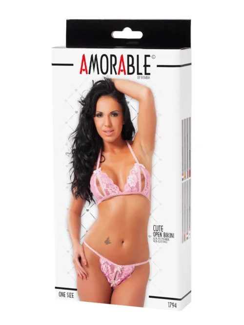 Amorable by Rimba – Open Bikini – One Size – Roze