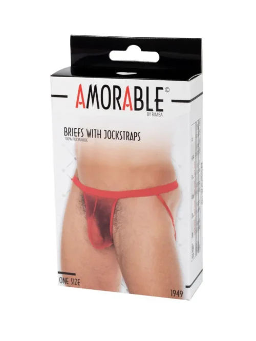 Amorable by Rimba – Doorzichtige jockstrap – One Size – Rood