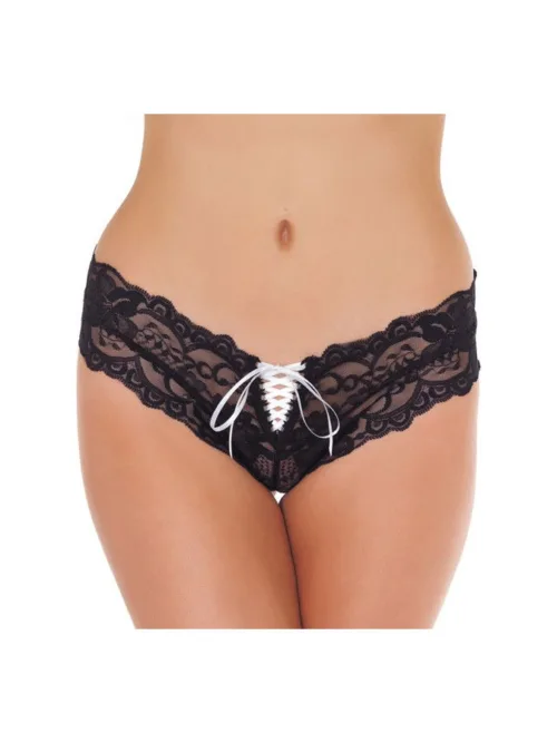 Amorable by Rimba – Slip – One Size – Zwart / Wit