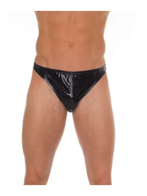 Amorable by Rimba – String met lak look – One Size – Zwart