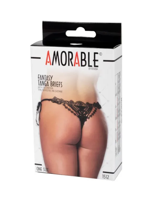 Amorable by Rimba – Tanga Slip – One Size – Zwart