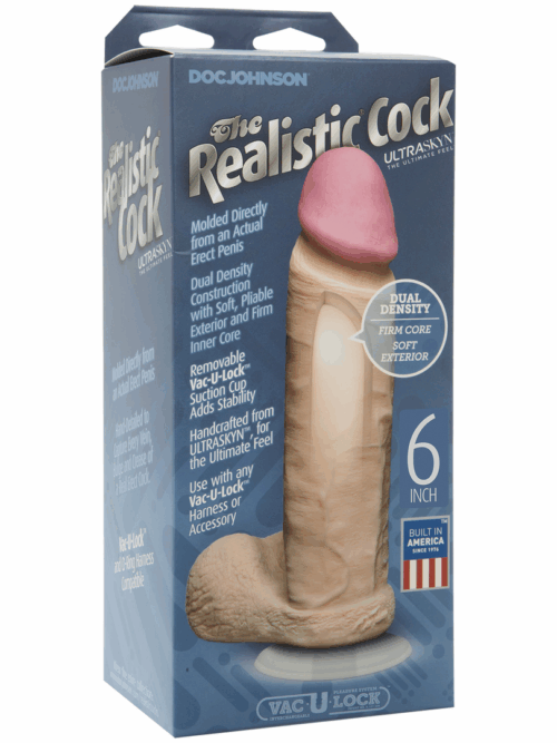 Realistic Cock met Ballen – Verwijderbare Vac-U-Lock Zuignap – ULTRASKYN – 6 / 16 cm – Vanille