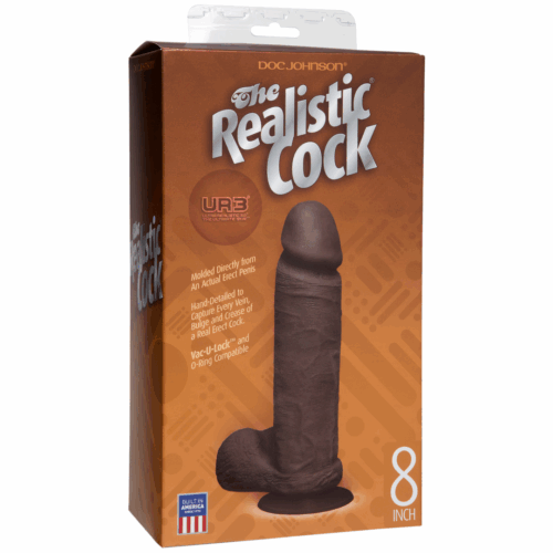 Realistische Cock met Ballen – ULTRASKYN – 20 cm – Chocolade