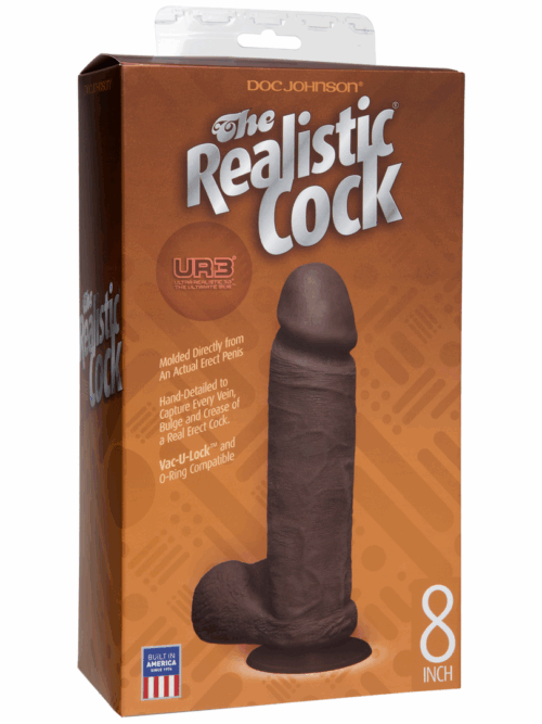 Realistische Cock met Ballen – Verwijderbare VacULock Zuignap – ULTRASKYN – 8 / 20 cm – Chocolade