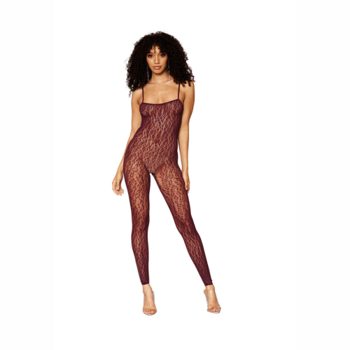 Catsuit Bodystocking en Shrug Diamond – One Size – Bruin