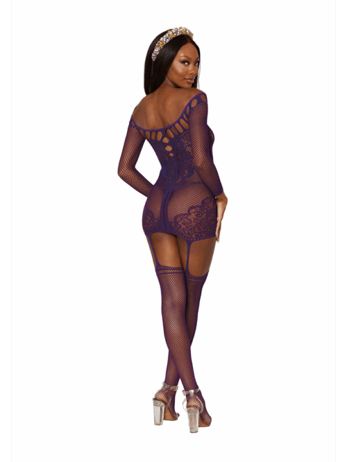 Garter Dress Diamond – One Size – Aubergine