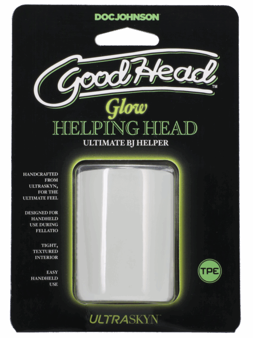 Glow Helping Head – Masturbator Sleeve – Frost / Groen Gloed