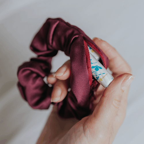 Scrunchie met Secret Pocket – Paars