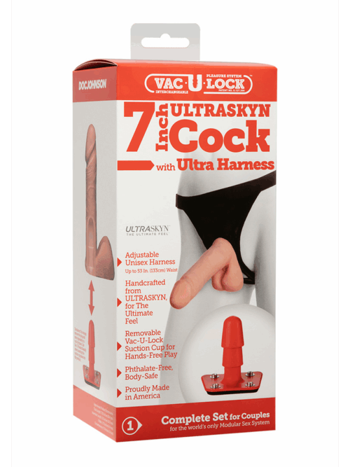 ULTRASKYN Harness en Dildo – 7 / 18 cm