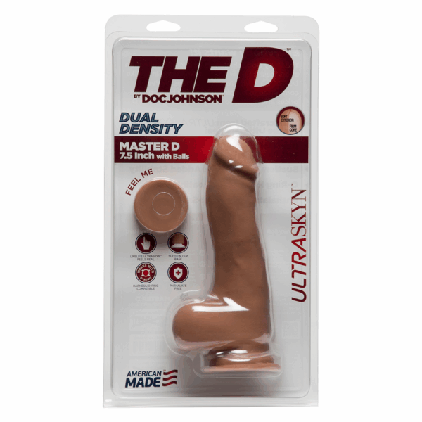Master D - Realistic ULTRASKYN Dildo met Ballen - 7 / 19 cm - Afbeelding 2
