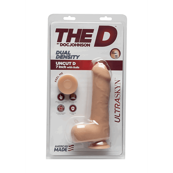 Uncut D - Realistic ULTRASKYN Dildo met Ballen - 7 / 18 cm - Afbeelding 2
