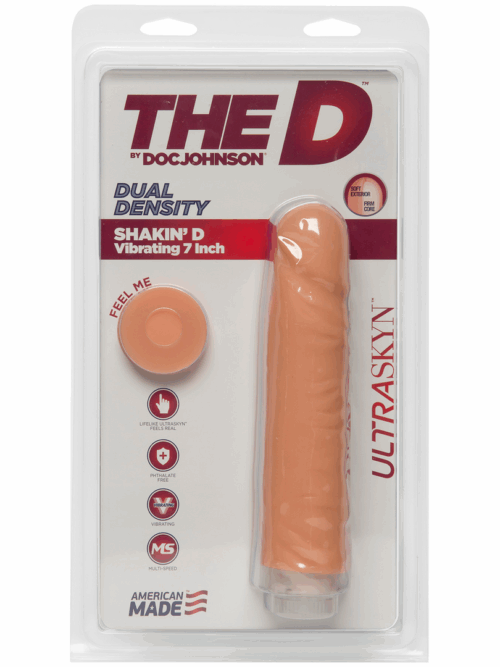 Shakin’ D – Vibrating Realistic ULTRASKYN Dildo – 7 / 18 cm