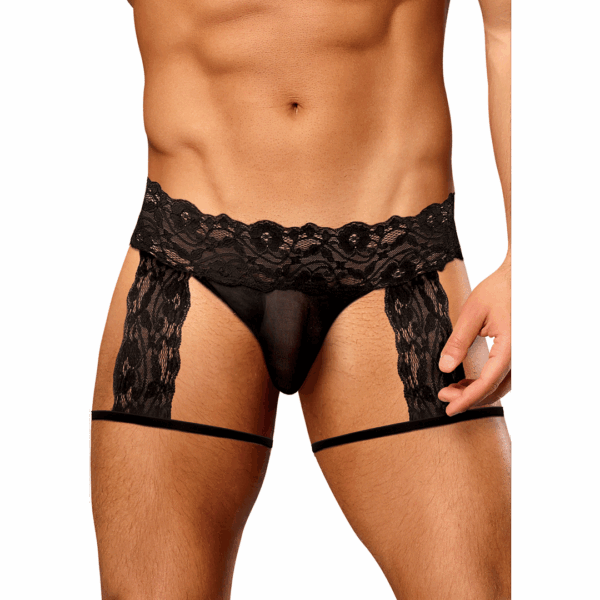 G-String Garter Short - S/M - Zwart - Afbeelding 5