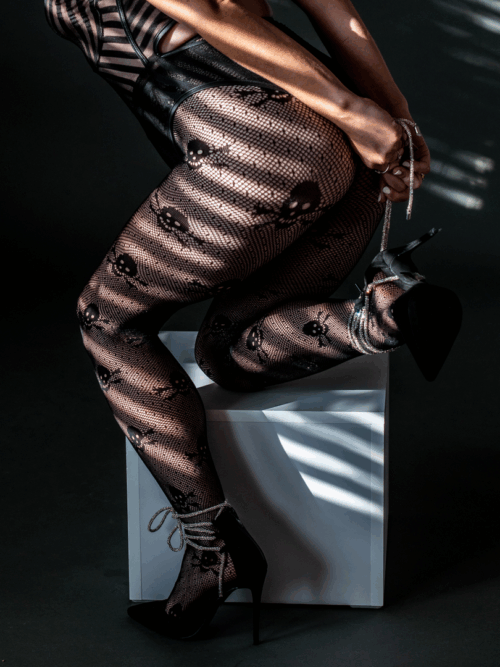 Visnet Panty’s – Skull – C – Zwart
