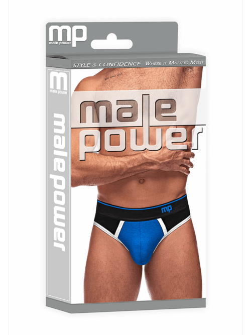 Panel Thong – S/M – Zwart/Blauw