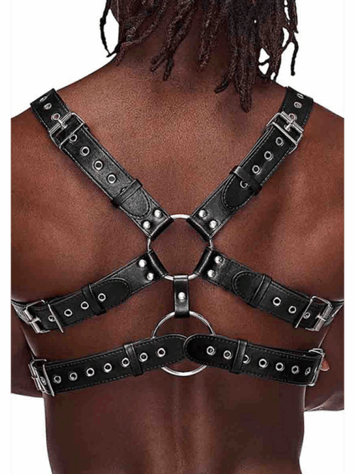 Gemini – Imitatie Leren Harnas – One Size – Zwart