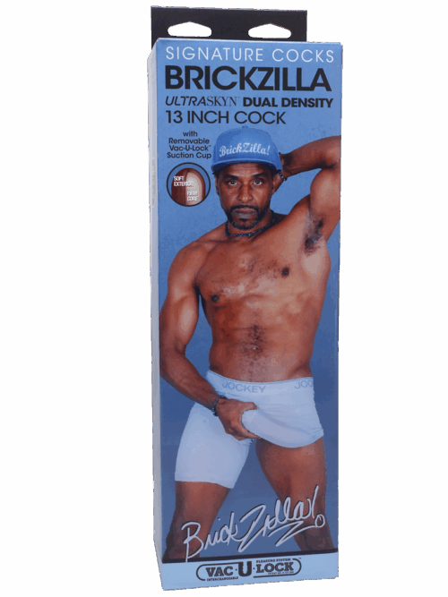 Brickzilla – Realistische ULTRASKYN Dildo – 13 / 33 cm – Chocolade
