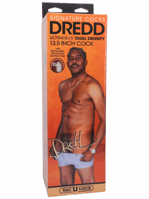 Dredd – Realistische ULTRASKYN Dildo – 13,5 / 34 cm – Chocolade