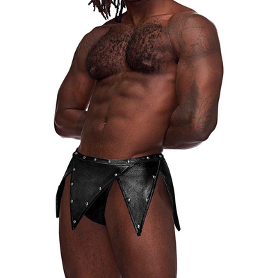 Eros – Gladiator Kilt Ontwerp met een Bevestigde Thong – L/XL – Zwart