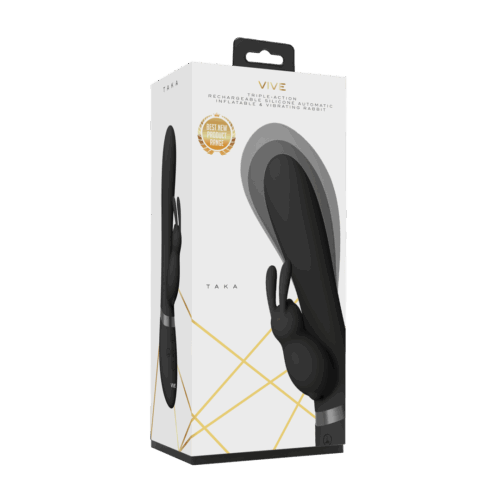 Taka – Opblaasbare en Vibrerende Konijnen Vibrator – Zwart