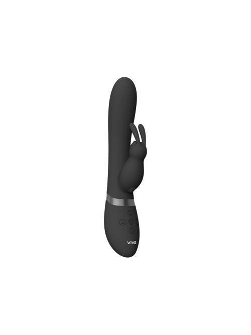 Taka – Opblaasbare en Vibrerende Konijnen Vibrator – Zwart