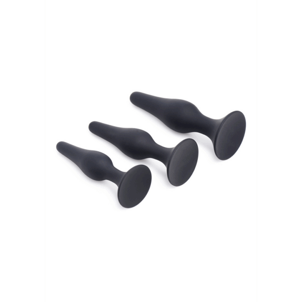 Triple Spire - Tapered Silicone Anale Trainer Set - 3 Stuks - Zwart - Afbeelding 5