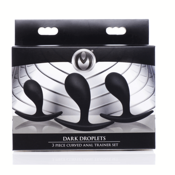Dark Droplets - 3-delige Gebogen Anale Trainer Set - Zwart - Afbeelding 2