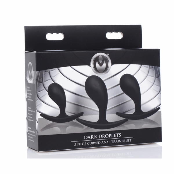 Dark Droplets - 3-delige Gebogen Anale Trainer Set - Zwart - Afbeelding 3