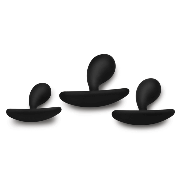 Dark Droplets - 3-delige Gebogen Anale Trainer Set - Zwart - Afbeelding 4