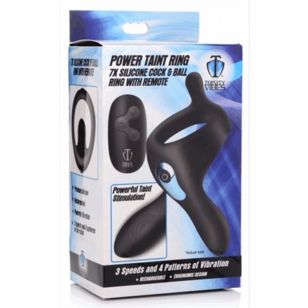 Power Taint - Siliconen Cock- en Ballring met Afstandsbediening - Afbeelding 2