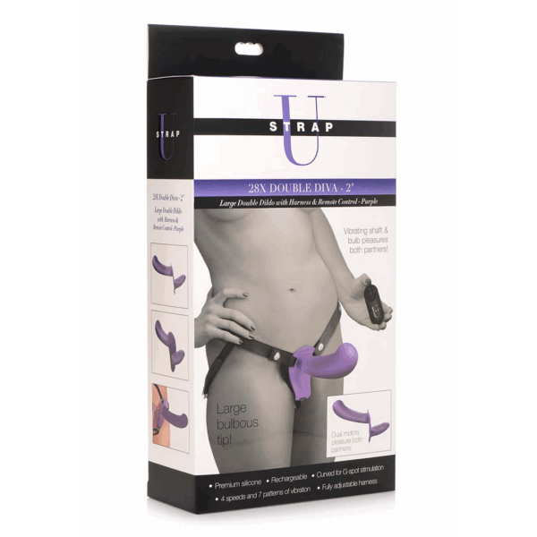 Double Diva - Double Dildo met Harness en Afstandsbediening - Afbeelding 2