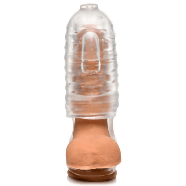 Melker TPE Masturbator met Ball Strap - Doorzichtig - Afbeelding 3