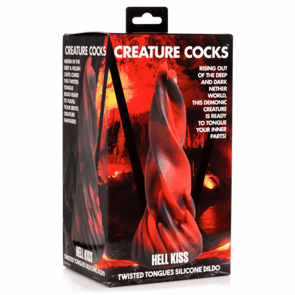 Hell Kiss Twisted Tongues Silicone Dildo - Rood - Afbeelding 2