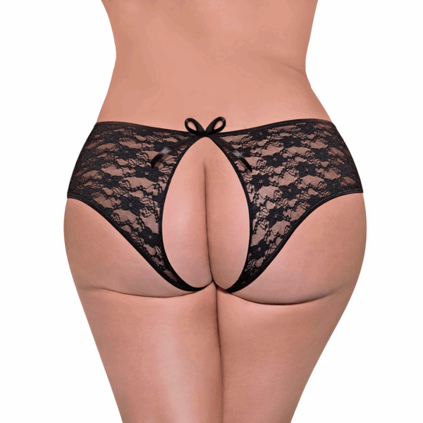 Kant Gesplitste Rug Boy Short - 2X - Zwart - Afbeelding 2
