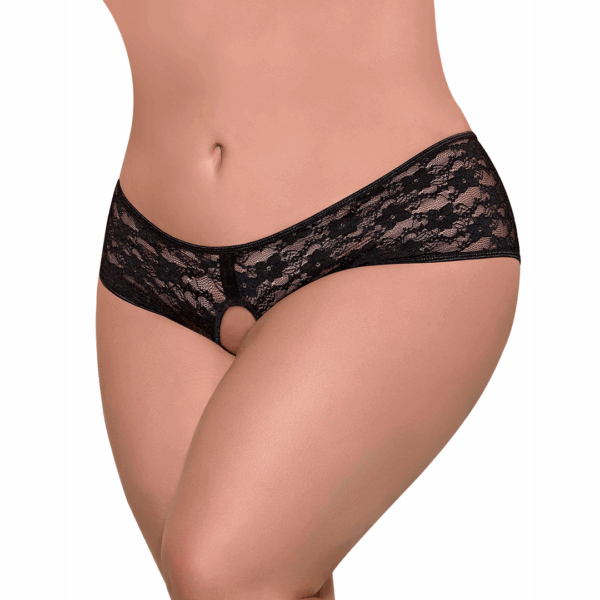 Kant Gesplitste Rug Boy Short - 2X - Zwart - Afbeelding 3