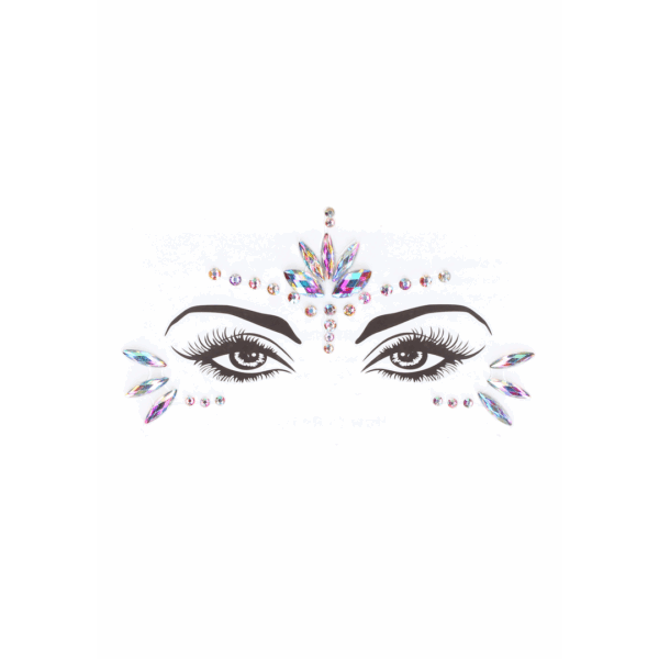 2-delige bh-set met jarretels en schitterende eye contact bling sticker - One Size - Multicolor - Afbeelding 7