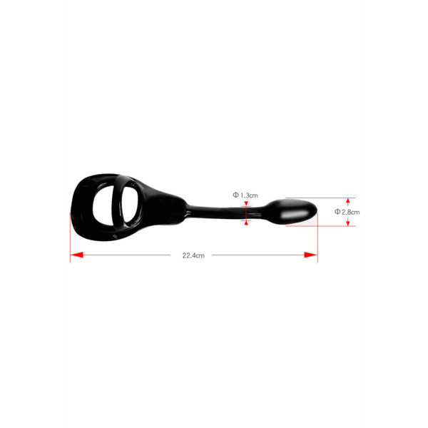 Armor Tug Lock - Cockring met Ball Strap en Butt Plug - Klein - Afbeelding 5