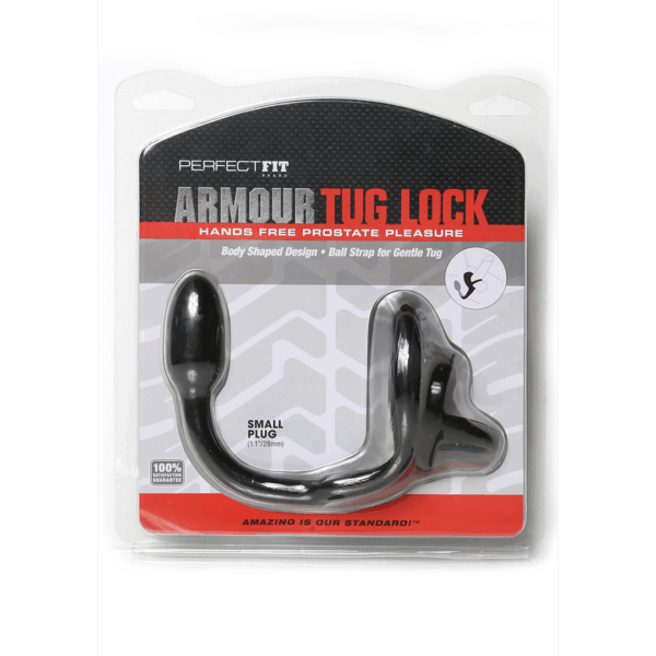 Armor Tug Lock - Cockring met Ball Strap en Butt Plug - Klein - Afbeelding 2