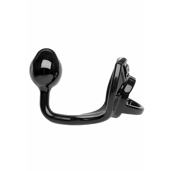 Armor Tug Lock - Cockring met Ball Strap en Butt Plug - Medium - Afbeelding 3
