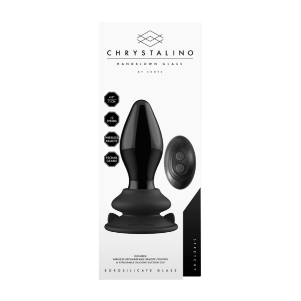 Rekbare - Glazen Vibrator met Zuignap - Afbeelding 3