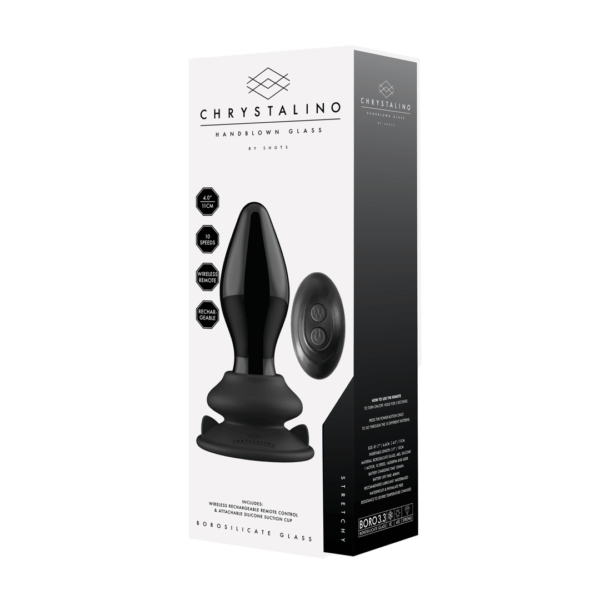 Rekbare - Glazen Vibrator met Zuignap - Afbeelding 4