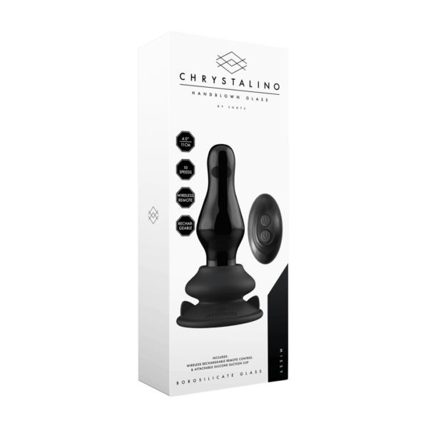 Missy - Vibrerende Glazen Butt Plug met Zuignap - Afbeelding 2