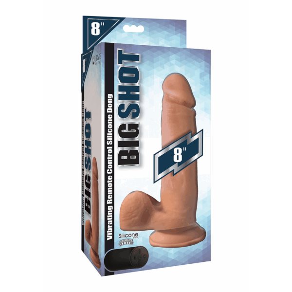 Vibrerende Afstandsbediening Siliconen Dildo met Ballen - 8 / 20,5 cm - Afbeelding 2