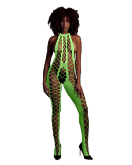 Bodystocking met Halterneck – One Size – Neon Groen